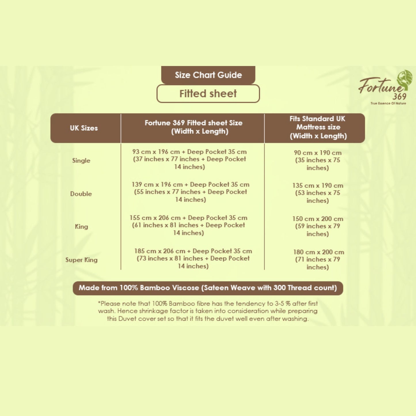 100% Bamboo Fitted Sheet – 35cm Deep Pocket, Hypoallergenic & Ultra-Soft - Fortune369 Bamboo Gifts