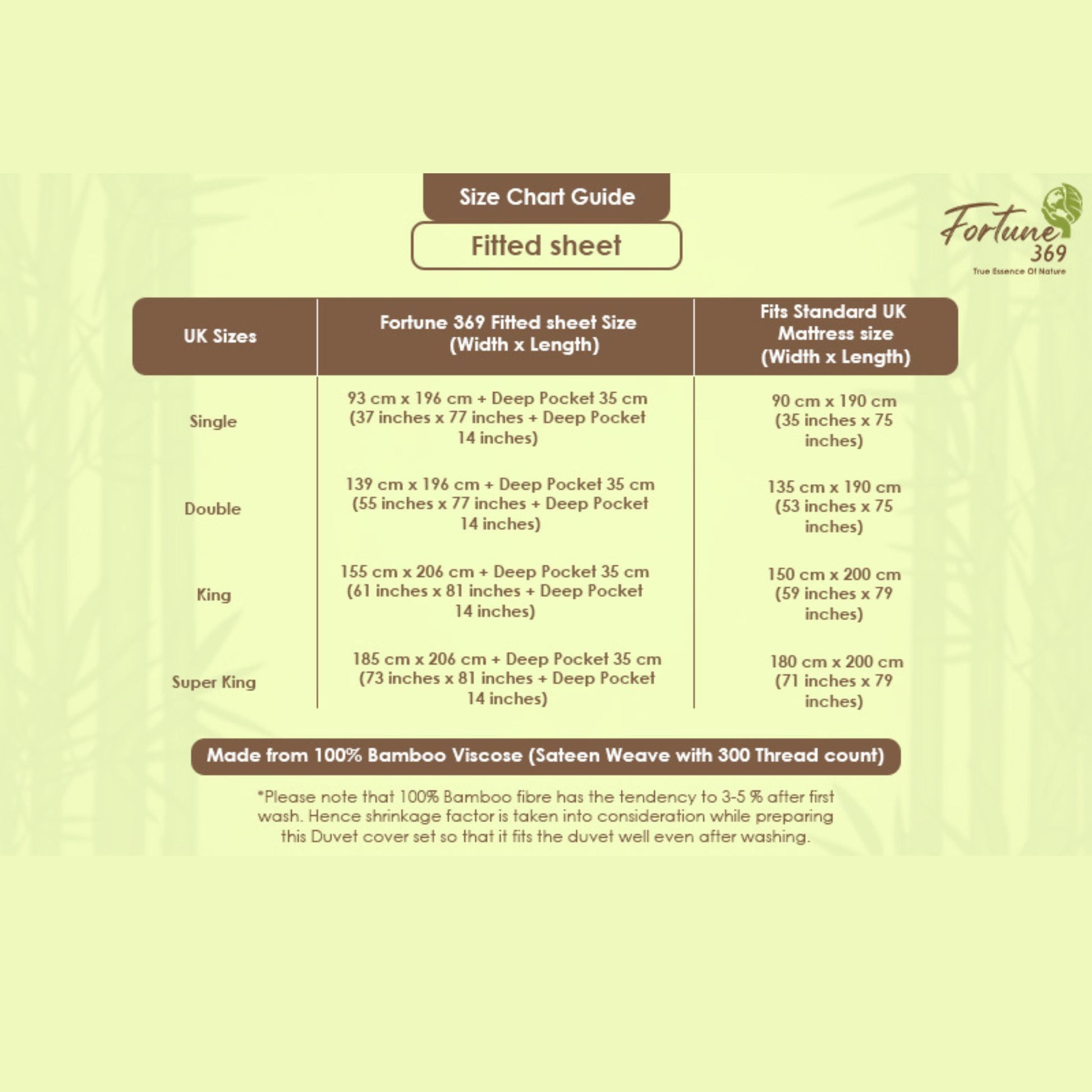 100% Bamboo Fitted Sheet – 35cm Deep Pocket, Hypoallergenic & Ultra-Soft - Fortune369 Bamboo Gifts