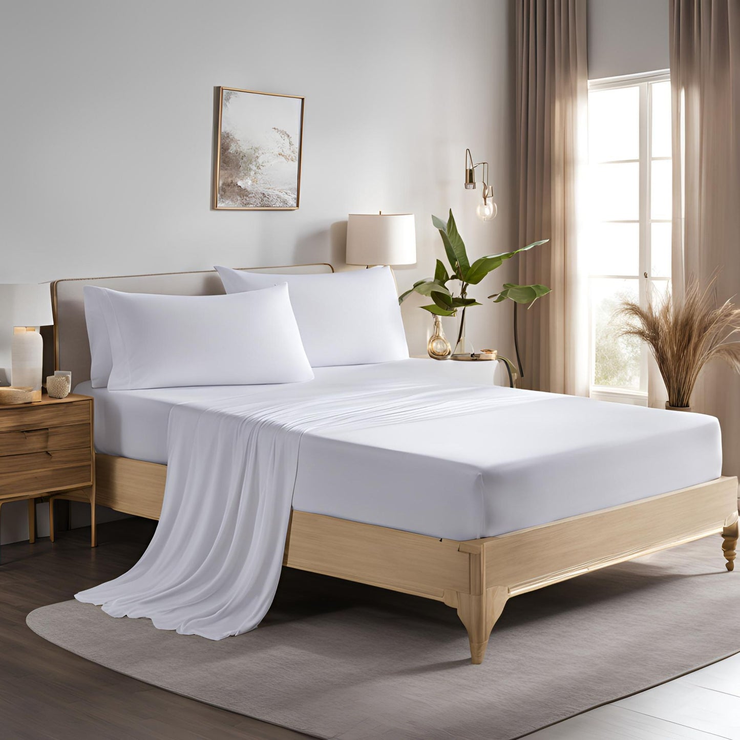 100% Bamboo Fitted Sheet – 35cm Deep Pocket, Hypoallergenic & Ultra-Soft - Fortune369 Bamboo Gifts