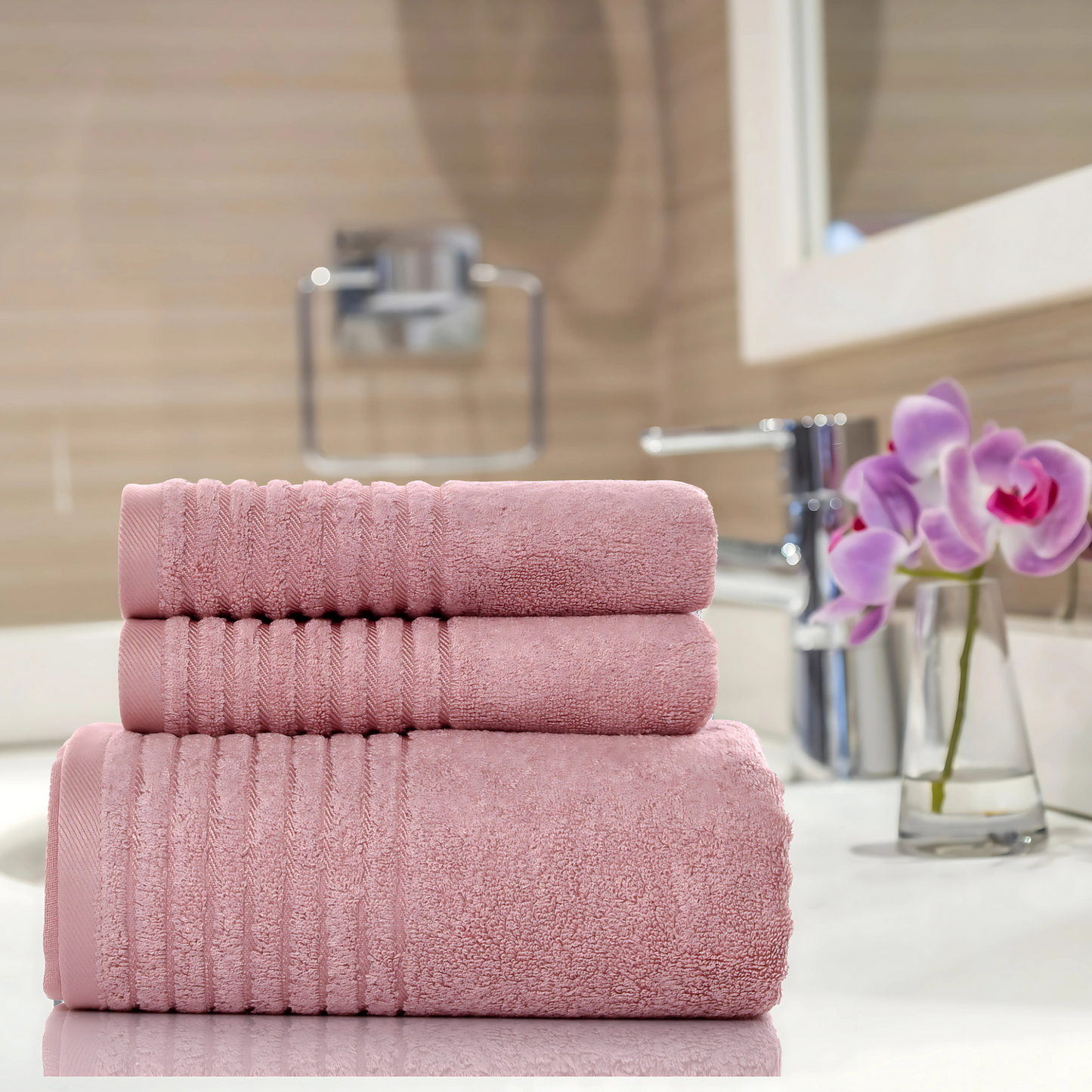 3 - PIECE BAMBOO COTTON TOWEL SET - Fortune369 Bamboo Gifts